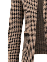 Men'S Chic Urban Knit Cardigan - Slim Fit, Long Sleeve, High-Stretch Fabric with Contrast Trim for Fall/Winter, Business Casual Outerwear