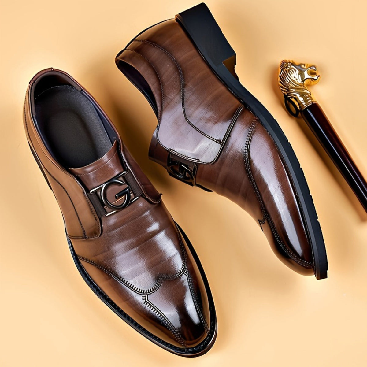 Patent Leather Oxford Loafers - Men's High Gloss Casual Lace Up Business Trendy Dress Shoes SHOWLU FASHION STORE