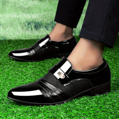 All-Season Solid Striped Plaid Pattern Men's Fashion Dress Shoes - Low Top Slip-On Loafers with Rubber Sole, Microfiber Insole, Synthetic Lining - Business Style for Party, Wedding, England Events SHOWLU FASHION STORE
