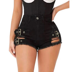 9047# new sexy low waist hole summer open hip hot pants super shorts Beachwear casual pants women jeans shorts - SHOWLU FASHION STORE