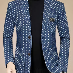 Men'S Fashionable Denim Blazer for Spring And Autumn.