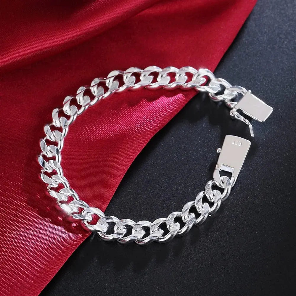 Anel Demosthene General Store 0 925 Sterling Silver Solid 10mm chain Bracelet men women Chain noble wedding Jewelry fashion charms party birthday gift