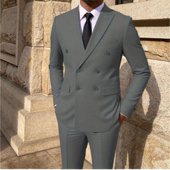 Men's 2pcs Suit Belted Formal Event Party Groomsman Wedding Suit Casual Business Working suit SHOWLU FASHION STORE