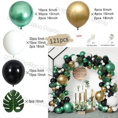97pcs Black and Gold Balloons Arch Garland Kit Chrome Metal Latex Balloon for Wedding Graduation Birthday Baby Shower Decor Gift - SHOWLU FASHION STORE