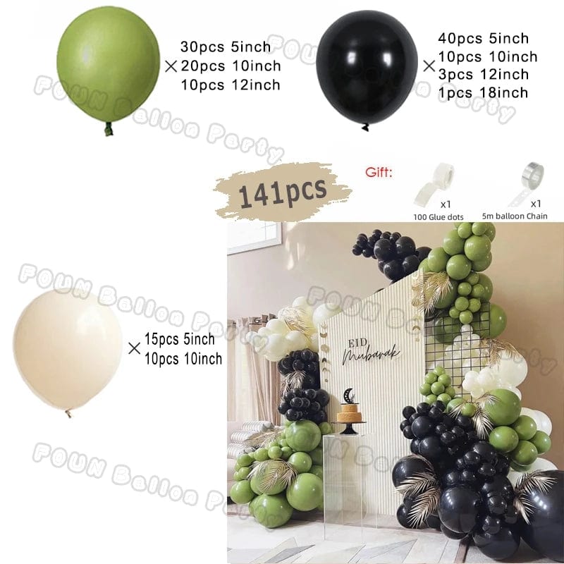 97pcs Black and Gold Balloons Arch Garland Kit Chrome Metal Latex Balloon for Wedding Graduation Birthday Baby Shower Decor Gift - SHOWLU FASHION STORE
