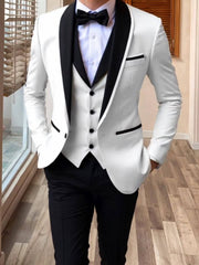 Men's 3pcs Suit Shawl Lapel Formal Wedding Party Events Vintage Western Suit Casual Business Workwear Suit 34S 36S 38S 40R 42R 11.62gal 12.15gal