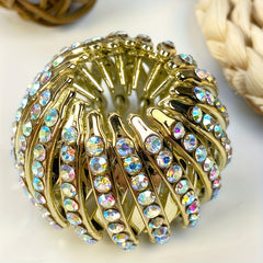 Cubidupi Elegant Bird Nest Magic Hair Clip - Sparkling Rhinestone Ponytail Holder with Non-Slip Grip, Strong Hold Hair Accessory for Women & Girls, Multi-Color Rhinestones for Weddings, Parties, Everyday Use, Wedding Hairpiec