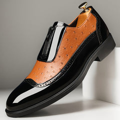 Men'S Classic Wing - Tip Brogue Oxford Shoes - Available In Black And Blue. These Are Stylish Casual Shoes With Non - Slip Rubber Soles, Suitable For Business Events, Weddings, And Graduation Ceremonies. Model Number 19582 SHOWLU FASHION STORE