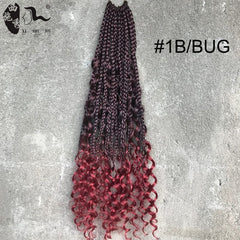 African Black Dreadlocks Three - Strand Braid Crochet Hair Extension Goddess Faux Locs Box Crochet Hair - SHOWLU FASHION STORE