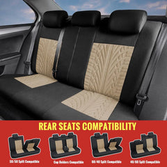 Showlu Fashion Store 0 AutoYouth Car Seat Covers Full Set Premium Cloth Universal Fit Automotive Low Back Front Airbag Compatible Split Bench Rear Seat