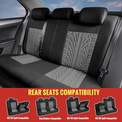 Showlu Fashion Store 0 AutoYouth Car Seat Covers Full Set Premium Cloth Universal Fit Automotive Low Back Front Airbag Compatible Split Bench Rear Seat