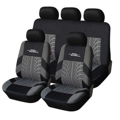 Showlu Fashion Store 0 Gray White AutoYouth Car Seat Covers Full Set Premium Cloth Universal Fit Automotive Low Back Front Airbag Compatible Split Bench Rear Seat