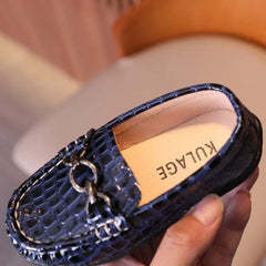 Showlu Fashion Store 0 Baby Boys Leather Shoes Kids Casual Flats Children Loafers Slip-on Metal Buckle Chic Moccasins Flats for Wedding Party 21-30 New