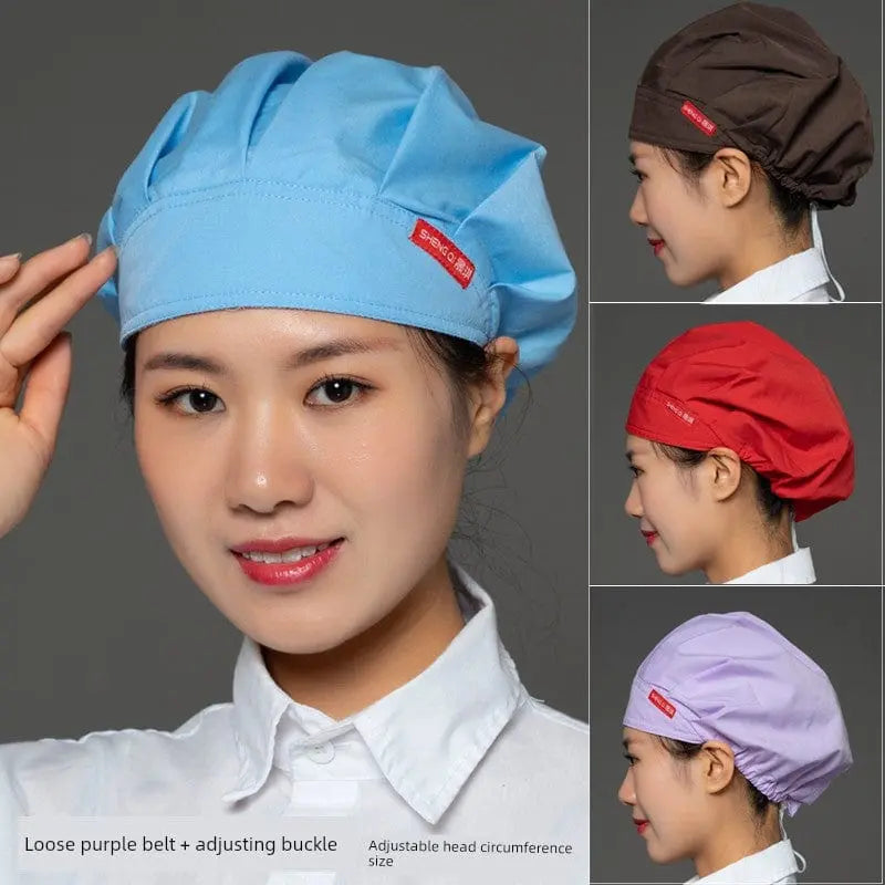 Chef Cap Women's Kitchen Household Cooking Cooking Cooking Anti - Smoke Anti - Hair Loss Catering Hygiene Cap Workshop Dust Protection Cap Breathable - SHOWLU FASHION STORE
