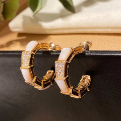 Showlu Fashion Store 50014239 Cold Style Women Shell 925 Silver Needle Chic Ear Ring