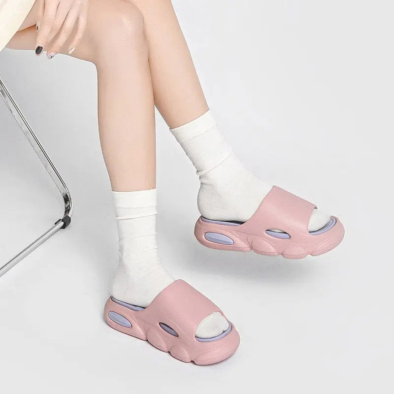 Showlu Fashion Store 0 Comwarm Platform Soft Eva Slippers Women Men Fashion Flip Flops Unisex Home Shoe Bathroom Non-Slip Slides Indoor Outdoor Sandals