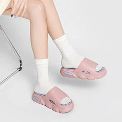 Showlu Fashion Store 0 Comwarm Platform Soft Eva Slippers Women Men Fashion Flip Flops Unisex Home Shoe Bathroom Non-Slip Slides Indoor Outdoor Sandals