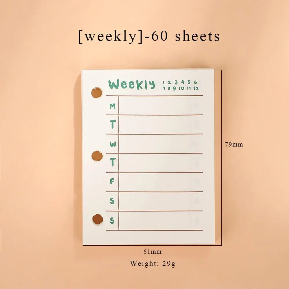 Showlu Fashion Store 0 weekly 60sheets / mini JIANWU Creative Cute Transparent 3 ring Mini Loose-leaf Hand Book Student Portable Notebook ring binder Kawaii School Supplies