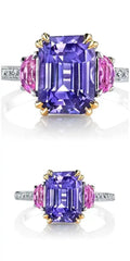 Cross - Border Supply Square Diamond Female Half Moon Purple Crystal - SHOWLU FASHION STORE