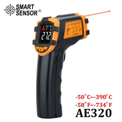 Showlu Fashion Store 0 China / AE320 Digital Infrared Thermometer Laser Temperature Meter Non-contact Pyrometer Imager Hygrometer IR Termometro Color LCD Light Alarm