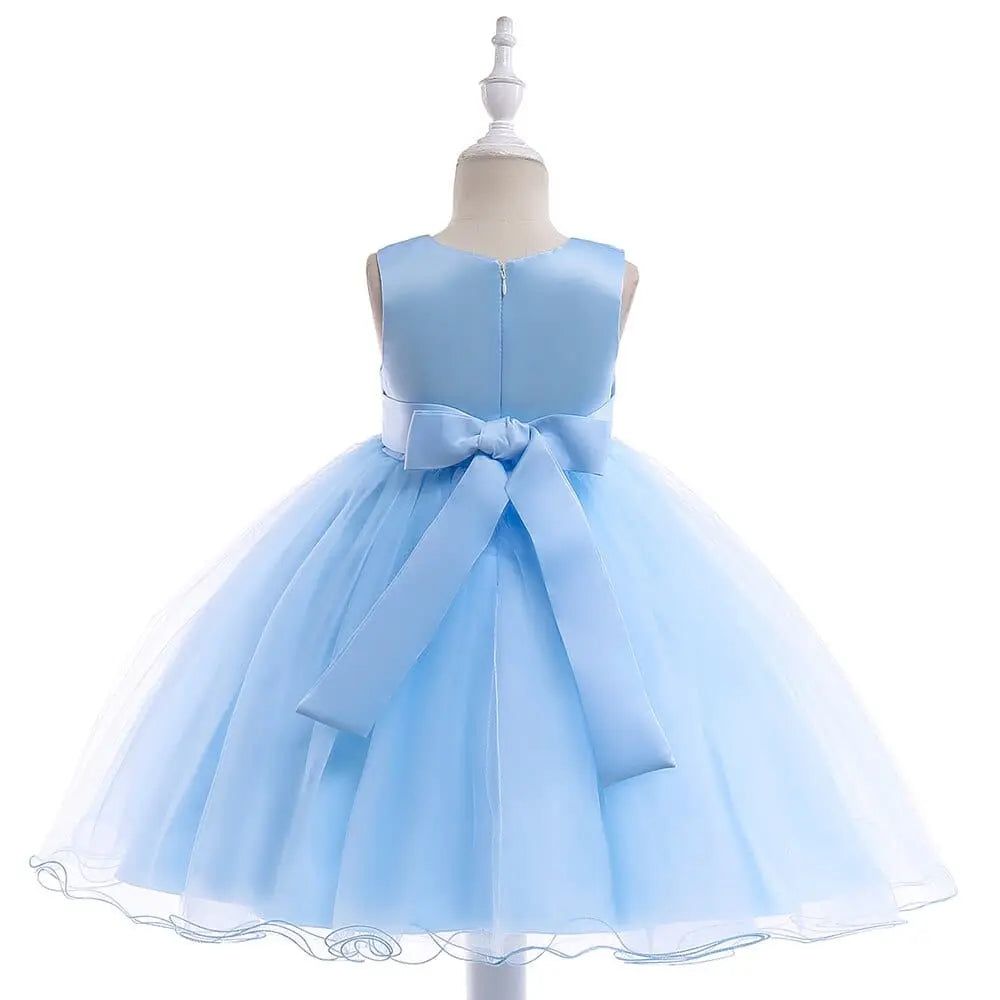 Showlu Store Nation 0 Elegant Kids Dress For Girls Birthday Wedding Costume Appliques Flower Girl Party Dresses 3 10 Years Children Summer Clothes