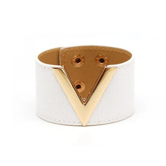 Showlu Store Nation 0 11 Europe Crack Leather Bracelet For Women Femme All-Match V Word Wide Punk Style Soft Jewellery Cool Wholesale