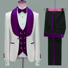 Showlu Store Nation 0 as picture4 / XS Floral Jacket Men Suit Slim Fit Wedding Tuxedo Navy Blue Velvet Lapel Groom Party Suits Costume Homme Best Man Blazer
