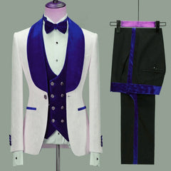 Showlu Store Nation 0 as picture6 / XS Floral Jacket Men Suit Slim Fit Wedding Tuxedo Navy Blue Velvet Lapel Groom Party Suits Costume Homme Best Man Blazer