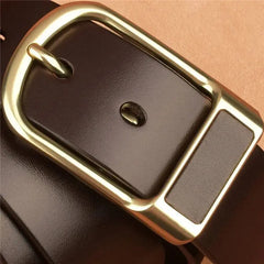 Showlu Fashion Store 0 Genuine Leather For Men's High Quality Buckle Jeans Cowskin Casual Belts Business Cowboy Waistband Male Fashion Designer 2022New