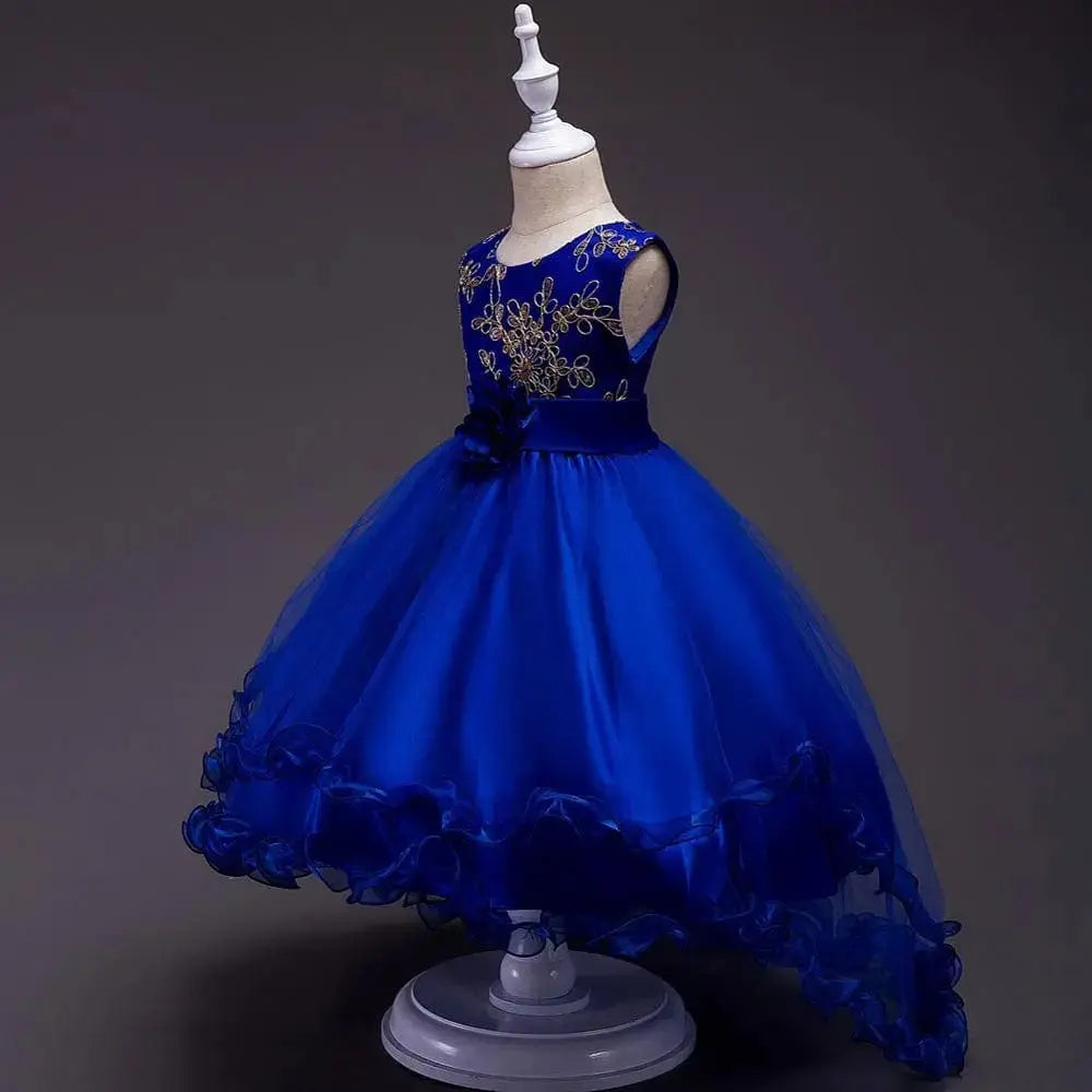 Girls Princess Embroidery Baby Flower Wedding Christmas Party Tutu Dress Teenager Children Kids Elegant Vestidos for 3 - 15Years - SHOWLU FASHION STORE