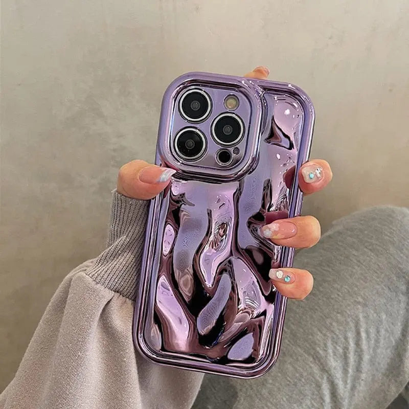 Showlu Fashion Store 0 Glossy Laser Meteorite Texture Plating Case