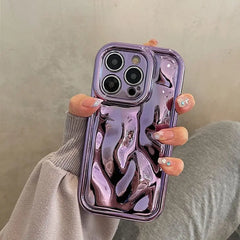 Showlu Fashion Store 0 Glossy Laser Meteorite Texture Plating Case