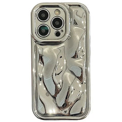 Showlu Fashion Store 0 Silver / For iPhone 12 Glossy Laser Meteorite Texture Plating Case