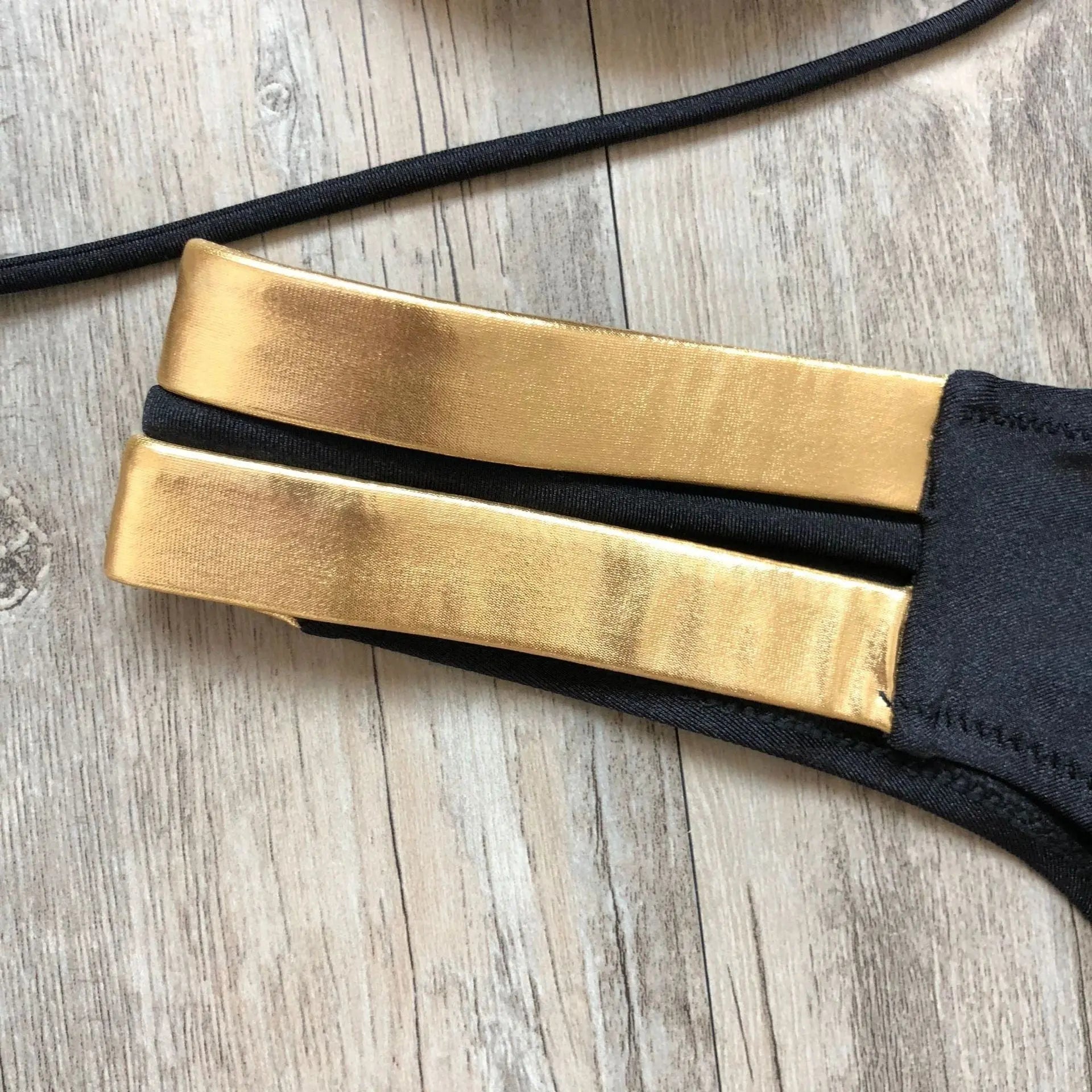 Showlu Fashion Store 0 Gold Stamping Bikini Set"