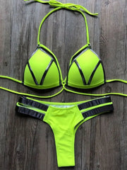 Showlu Fashion Store 0 Gold Stamping Bikini Set"
