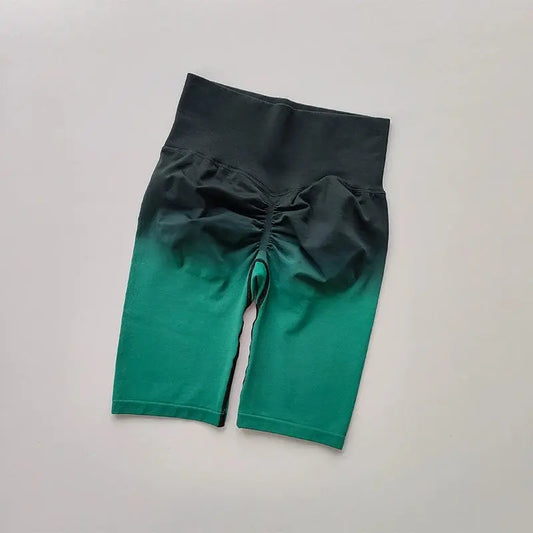 Gradient Fitness Women's High Waist Hip Lift Half Length Cycling Shorts - SHOWLU FASHION STORE