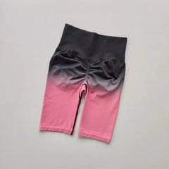 Gradient Fitness Women's High Waist Hip Lift Half Length Cycling Shorts - SHOWLU FASHION STORE