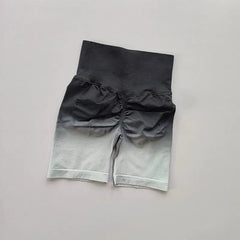 Gradient Fitness Women's High Waist Hip Lift Half Length Cycling Shorts - SHOWLU FASHION STORE