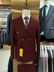 Luxury Slim Fit Mens Suits Double Breasted 2 Piece Business Ready Stock Fast Shipping
