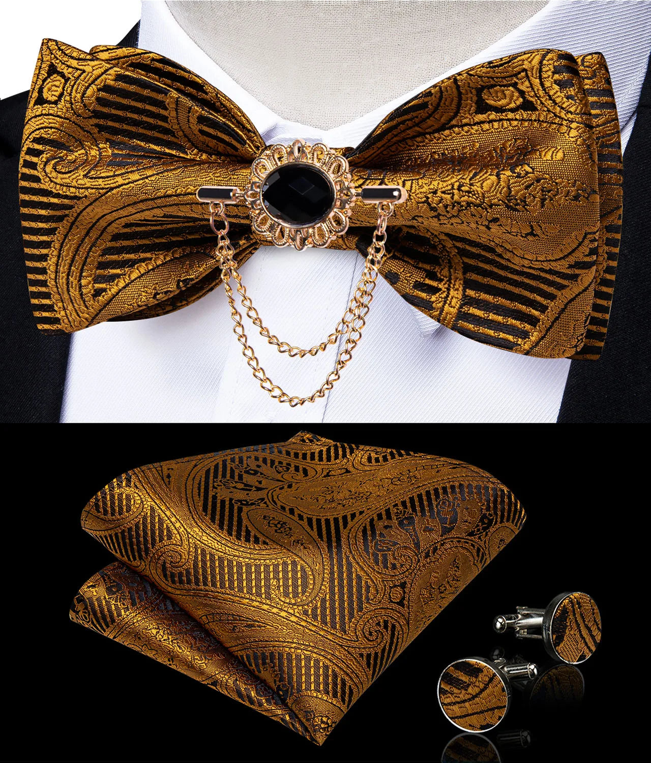 Pink Plaid Solid Men's Self Tie Bow Tie Silk Jacquard Woven Wedding Party Bowtie Hanky Brooch Set Men Butterfly Necktie DiBanGu SHOWLU FASHION STORE