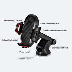 AUFU Sucker Car Phone Holder Mobile Phone Holder Stand in Car No Magnetic GPS Mount Support For iPhone 12 Xiaomi Samsung