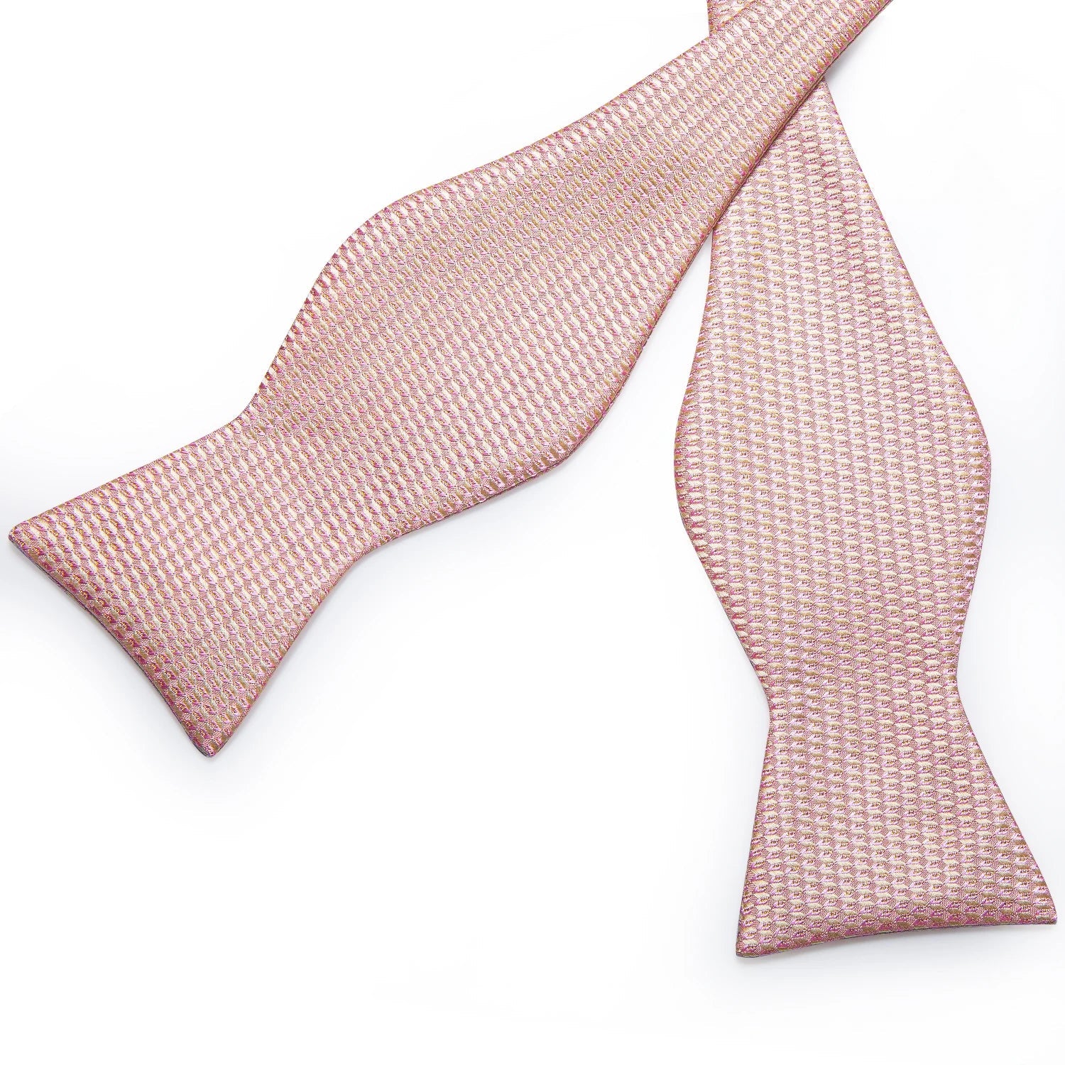Pink Plaid Solid Men's Self Tie Bow Tie Silk Jacquard Woven Wedding Party Bowtie Hanky Brooch Set Men Butterfly Necktie DiBanGu SHOWLU FASHION STORE