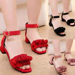 Summer Kids Leather Shoes Girls Wedding Dress Shoes Children Princess Flower Sandals For Girls Casual Dance Shoes Flat Sandals SHOWLU FASHION STORE