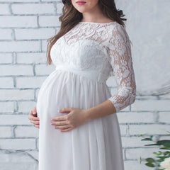Puococo Pregnant Mother Dress Maternity Photography Props Women Pregnancy Clothes Lace Dress For Pregnant Photo Shoot Clothing