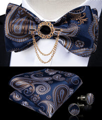 Pink Plaid Solid Men's Self Tie Bow Tie Silk Jacquard Woven Wedding Party Bowtie Hanky Brooch Set Men Butterfly Necktie DiBanGu SHOWLU FASHION STORE