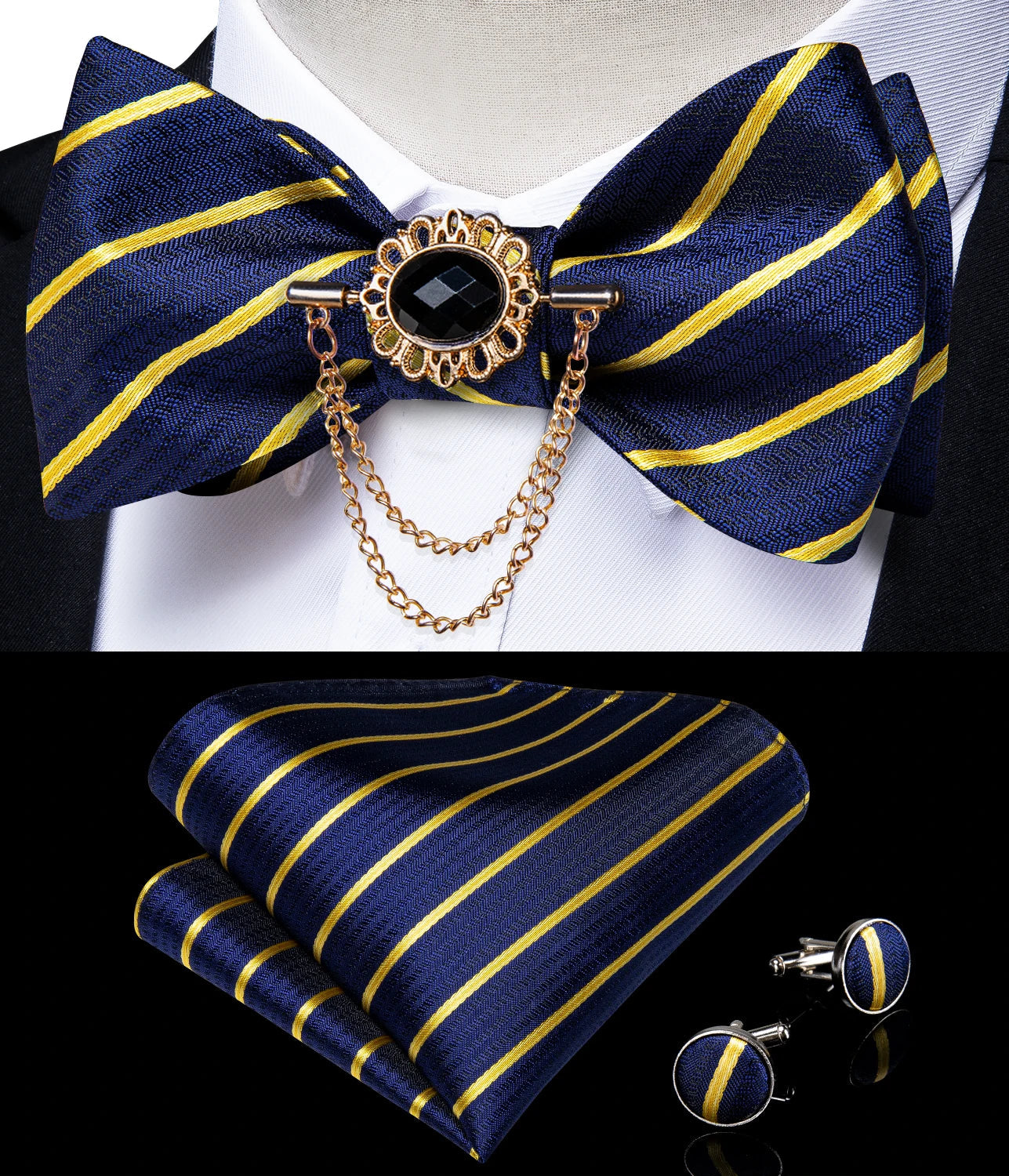 Pink Plaid Solid Men's Self Tie Bow Tie Silk Jacquard Woven Wedding Party Bowtie Hanky Brooch Set Men Butterfly Necktie DiBanGu SHOWLU FASHION STORE