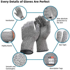 Showlu Fashion Store 0 HPPE Level 5 Safety Anti Cut Gloves High-strength Industry Kitchen Gardening Anti-Scratch Anti-cut Glass Cutting Multi-Purpose