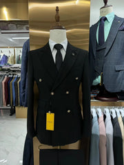 Luxury Slim Fit Mens Suits Double Breasted 2 Piece Business Ready Stock Fast Shipping