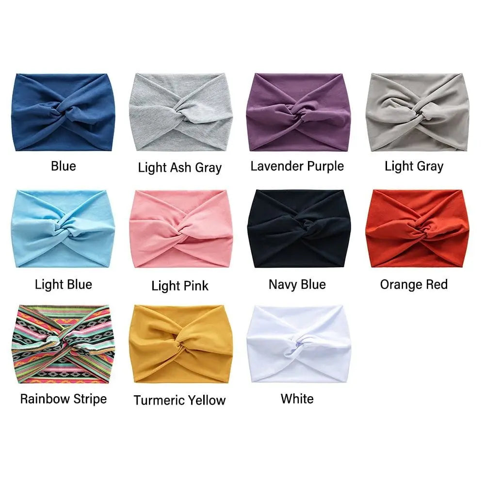 Showlu Fashion Store 0 Hair Accessories Twisted Extra Large Thick Wide Headbands Turban Workout Headband Head Wraps for Women