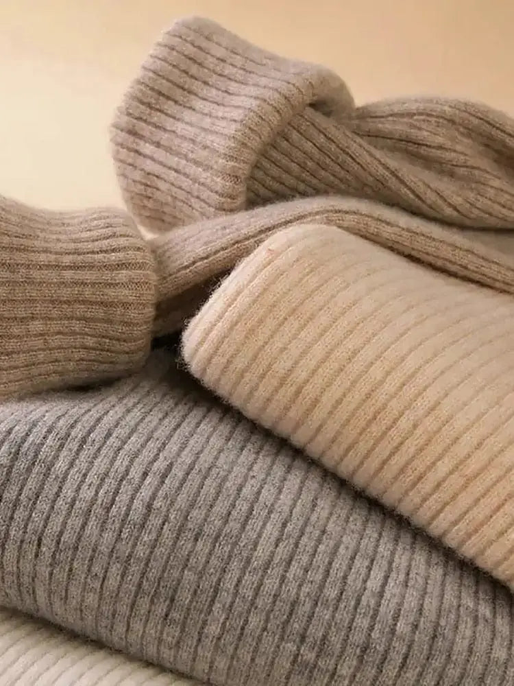 Showlu Fashion Store 0 Heliar Women Fall Turtleneck Sweater Knitted Soft Pullovers Cashmere Jumpers Basic Soft Sweaters For Women 2023 Autumn Winter